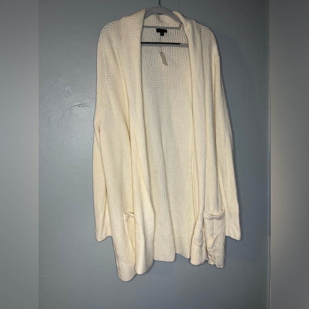 NWT Talbots Ivory chunky knit cashmere blend cardigan sweater